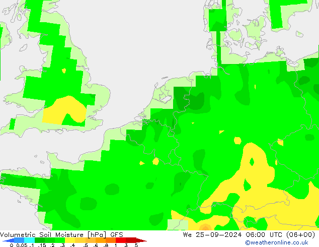 Volumetric Soil Moisture GFS We 25.09.2024 06 UTC