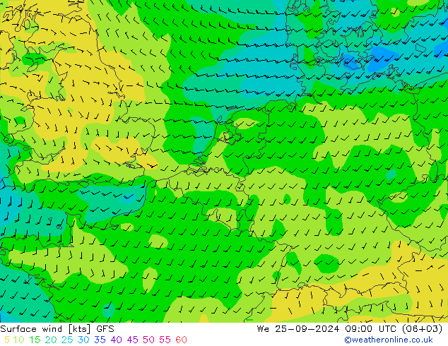  10 m GFS  25.09.2024 09 UTC