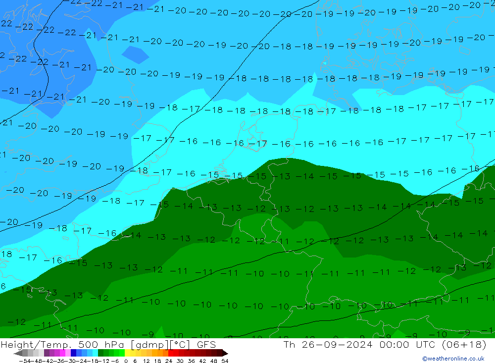 Géop./Temp. 500 hPa GFS jeu 26.09.2024 00 UTC