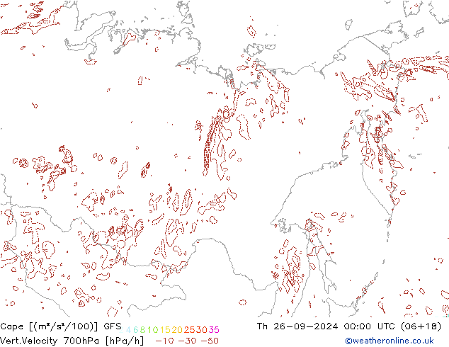 Cape GFS jue 26.09.2024 00 UTC