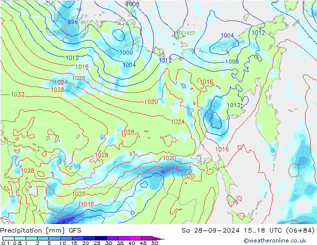 Precipitation GFS Sa 28.09.2024 18 UTC