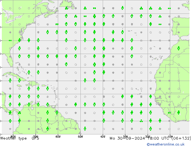 Tipo di precipitazione GFS lun 30.09.2024 18 UTC