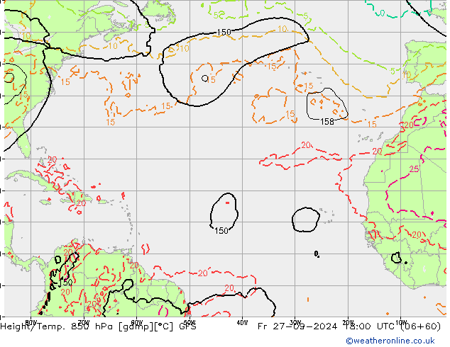 Z500/Rain (+SLP)/Z850 GFS пт 27.09.2024 18 UTC