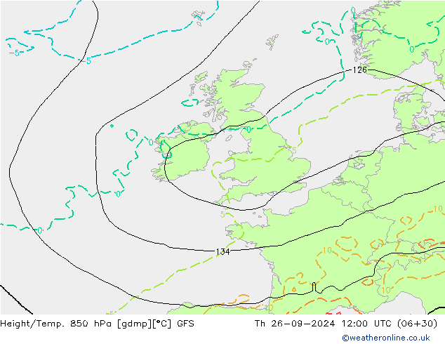 Z500/Regen(+SLP)/Z850 GFS do 26.09.2024 12 UTC