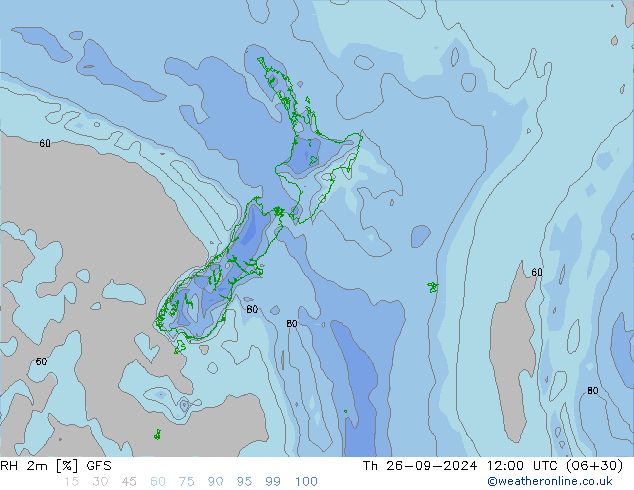 RH 2m GFS Th 26.09.2024 12 UTC