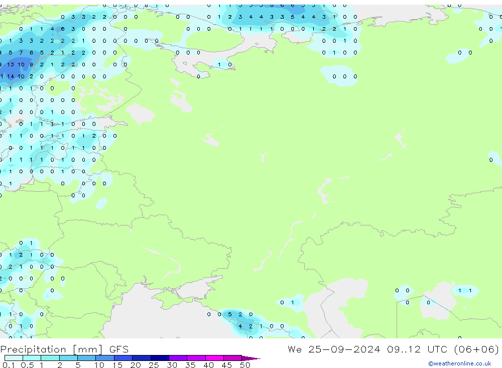 precipitação GFS Qua 25.09.2024 12 UTC