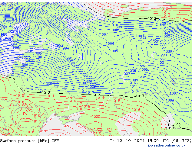 GFS: gio 10.10.2024 18 UTC