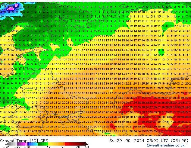 Temp GFS dim 29.09.2024 06 UTC