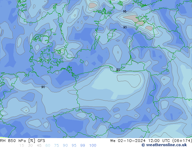 RV 850 hPa GFS wo 02.10.2024 12 UTC