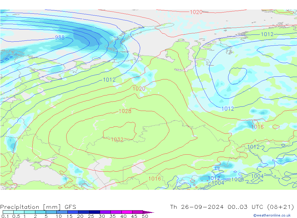 Precipitation GFS Th 26.09.2024 03 UTC