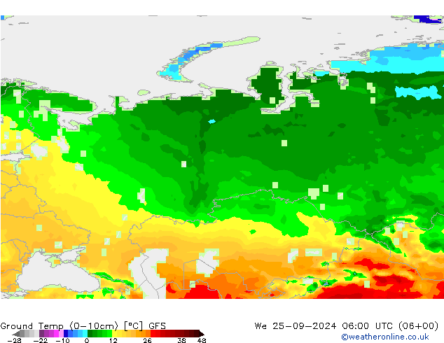 Ground Temp (0-10cm) GFS St 25.09.2024 06 UTC