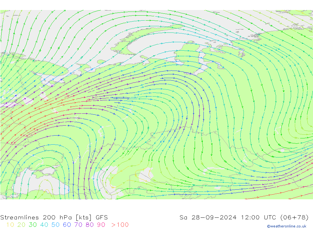  200 hPa GFS  28.09.2024 12 UTC