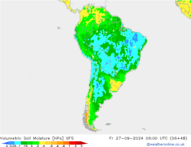 Volumetric Soil Moisture GFS Fr 27.09.2024 06 UTC