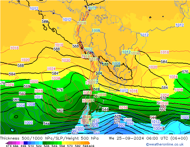 Thck 500-1000hPa GFS September 2024