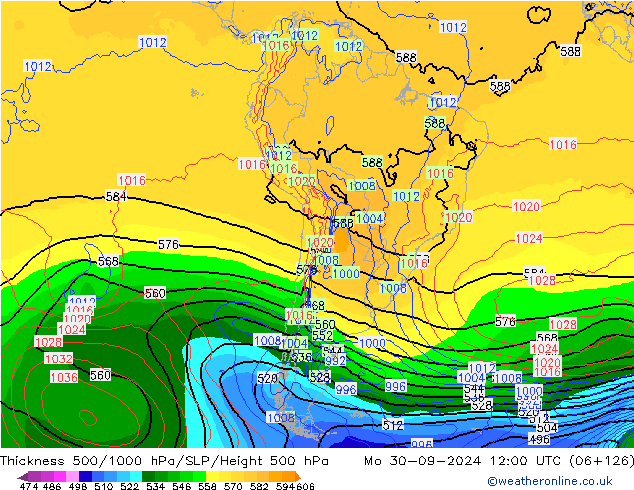 Thck 500-1000hPa GFS Mo 30.09.2024 12 UTC