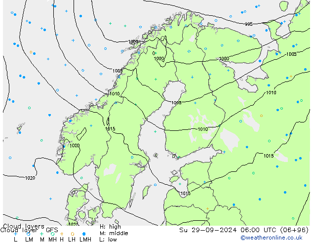 Cloud layer GFS Su 29.09.2024 06 UTC