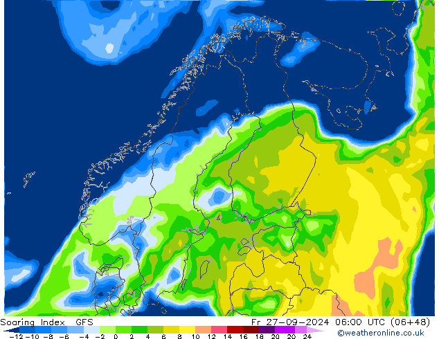 Soaring Index GFS Pá 27.09.2024 06 UTC