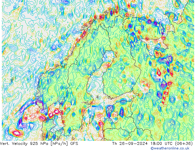 925 hPa Dikey Hız GFS Per 26.09.2024 18 UTC