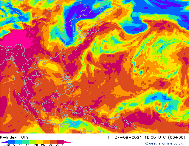 K-İndeksi GFS Cu 27.09.2024 18 UTC