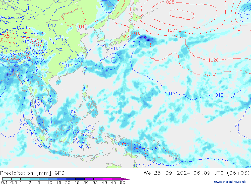 Precipitation GFS We 25.09.2024 09 UTC