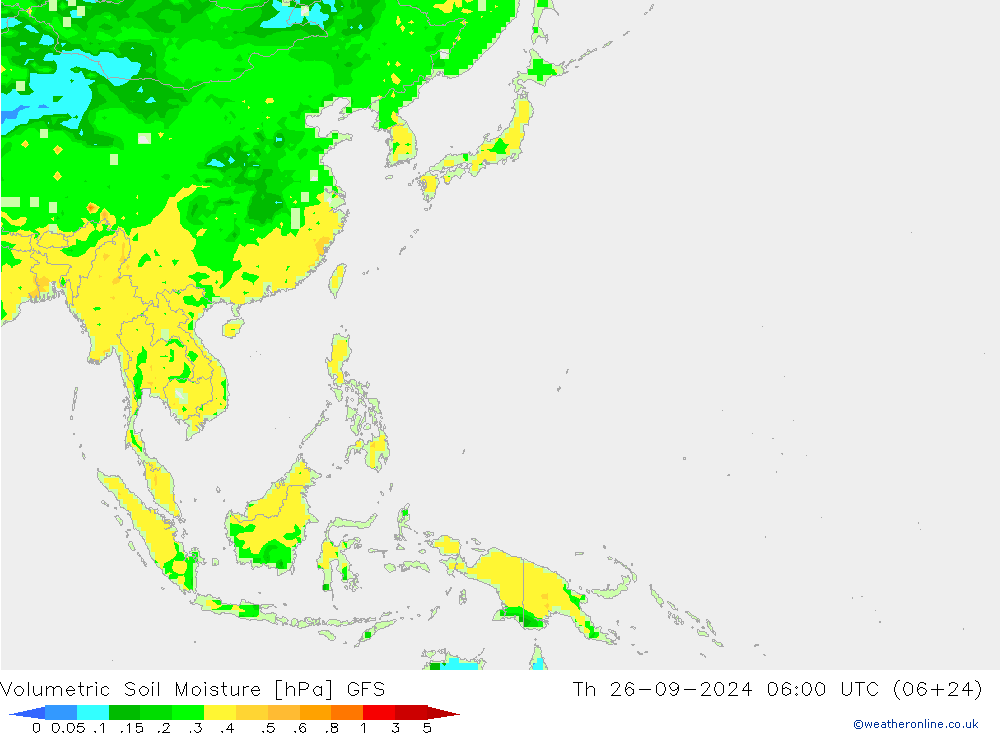 Volumetric Soil Moisture GFS jeu 26.09.2024 06 UTC