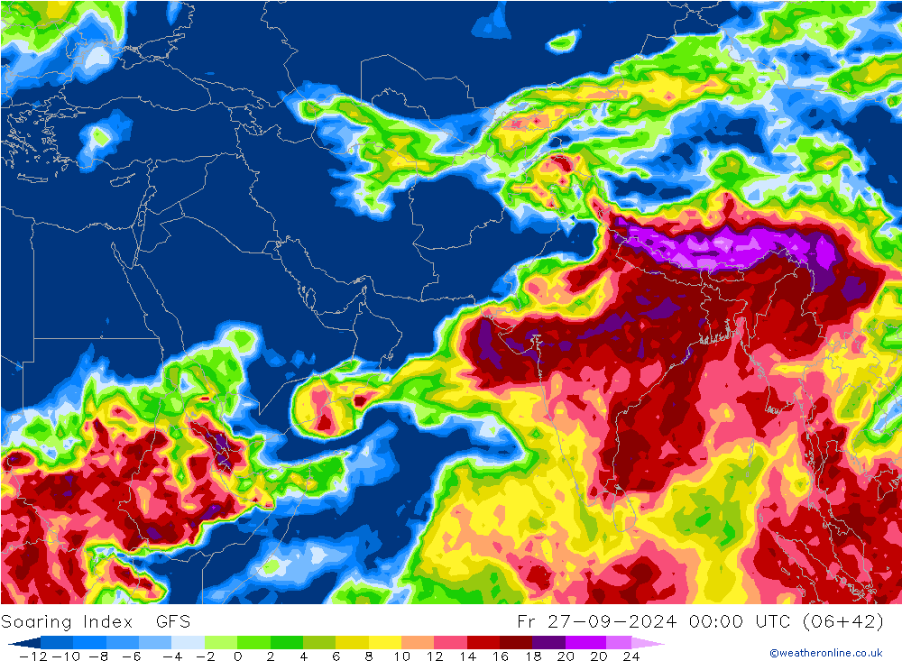 Yükselme İndeksi GFS Cu 27.09.2024 00 UTC