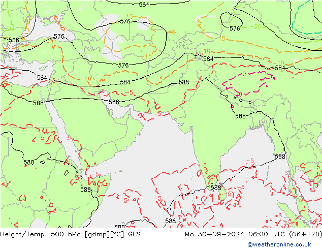 Z500/Rain (+SLP)/Z850 GFS Mo 30.09.2024 06 UTC