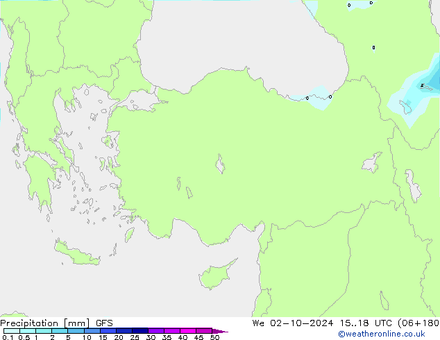 Yağış GFS Çar 02.10.2024 18 UTC