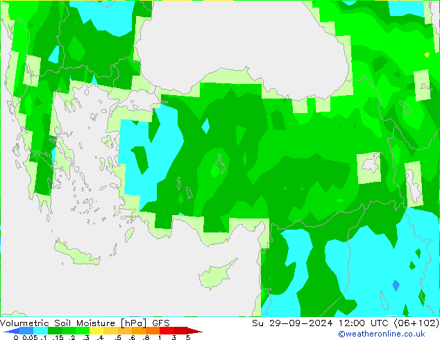 Volumetric Soil Moisture GFS Вс 29.09.2024 12 UTC