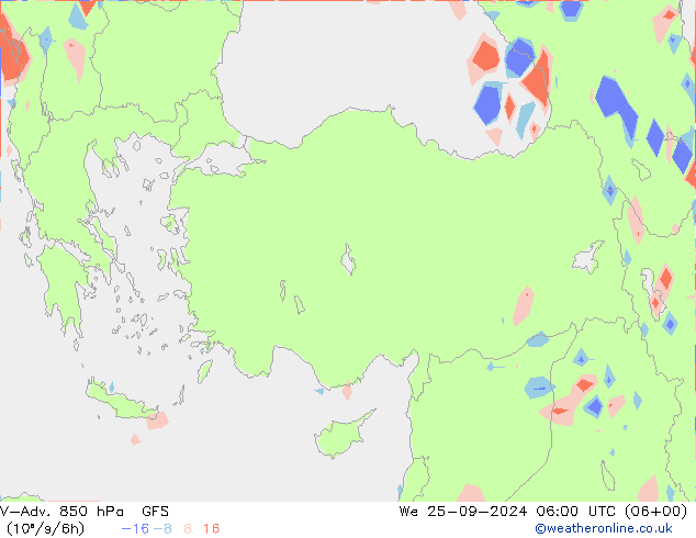 V-Adv. 850 hPa GFS Qua 25.09.2024 06 UTC