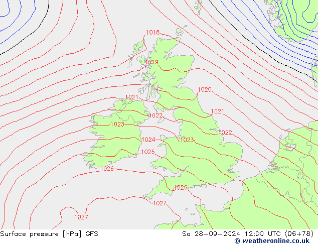 pression de l'air GFS sam 28.09.2024 12 UTC