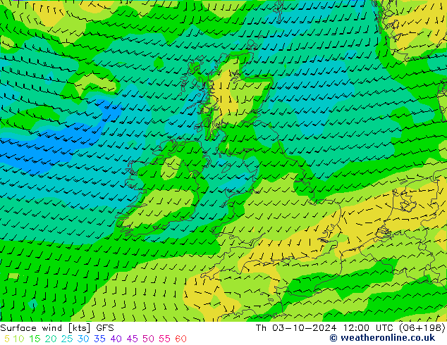  10 m GFS  03.10.2024 12 UTC