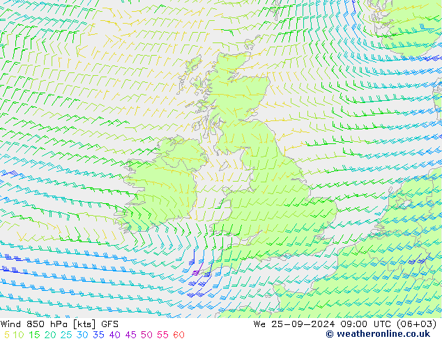  850 hPa GFS  25.09.2024 09 UTC