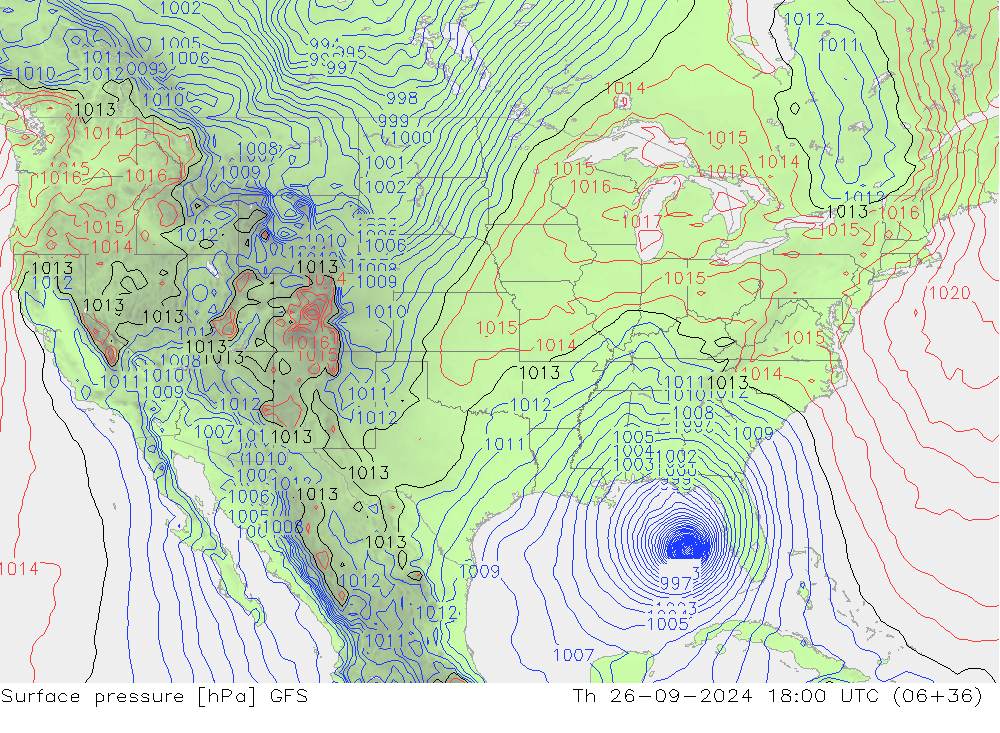 ciśnienie GFS czw. 26.09.2024 18 UTC