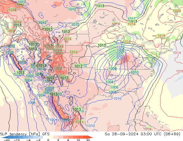 SLP tendency GFS Sa 28.09.2024 03 UTC