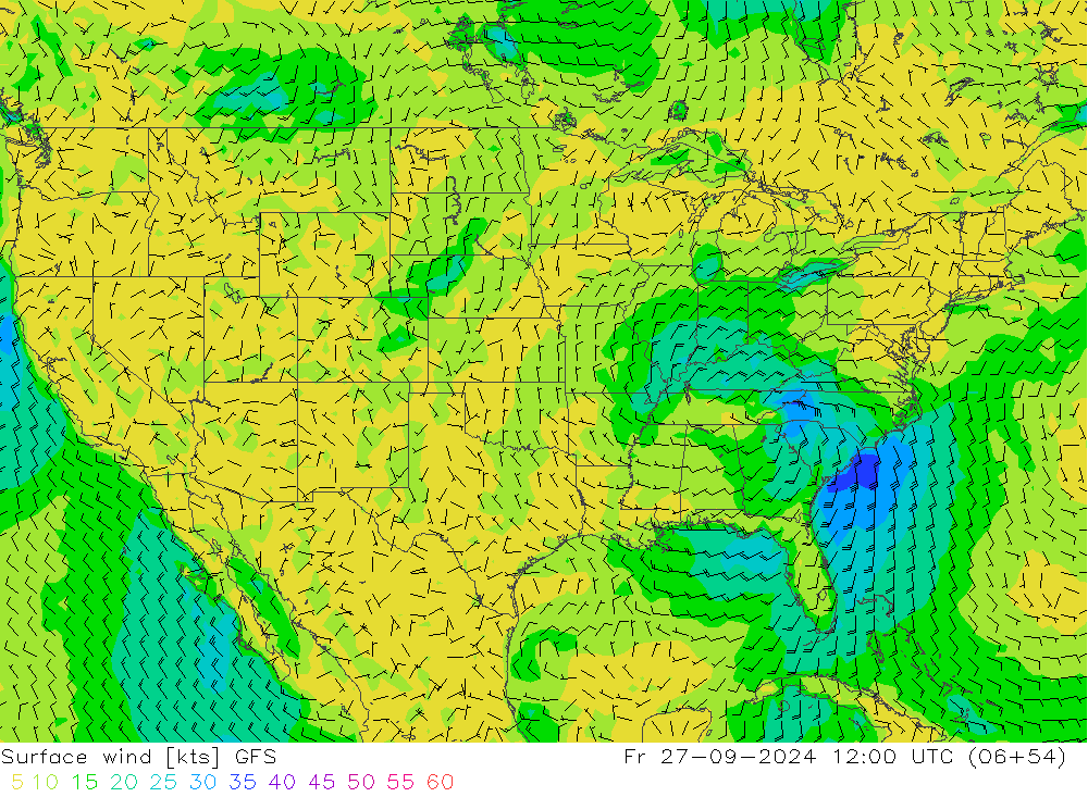 Prec 6h/Wind 10m/950 GFS Fr 27.09.2024 12 UTC