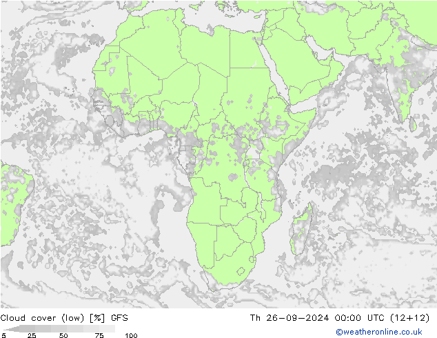 Nubi basse GFS gio 26.09.2024 00 UTC