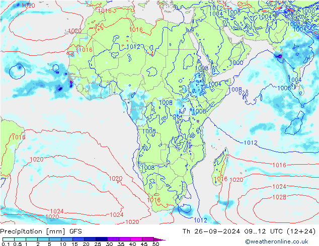 precipitação GFS Qui 26.09.2024 12 UTC