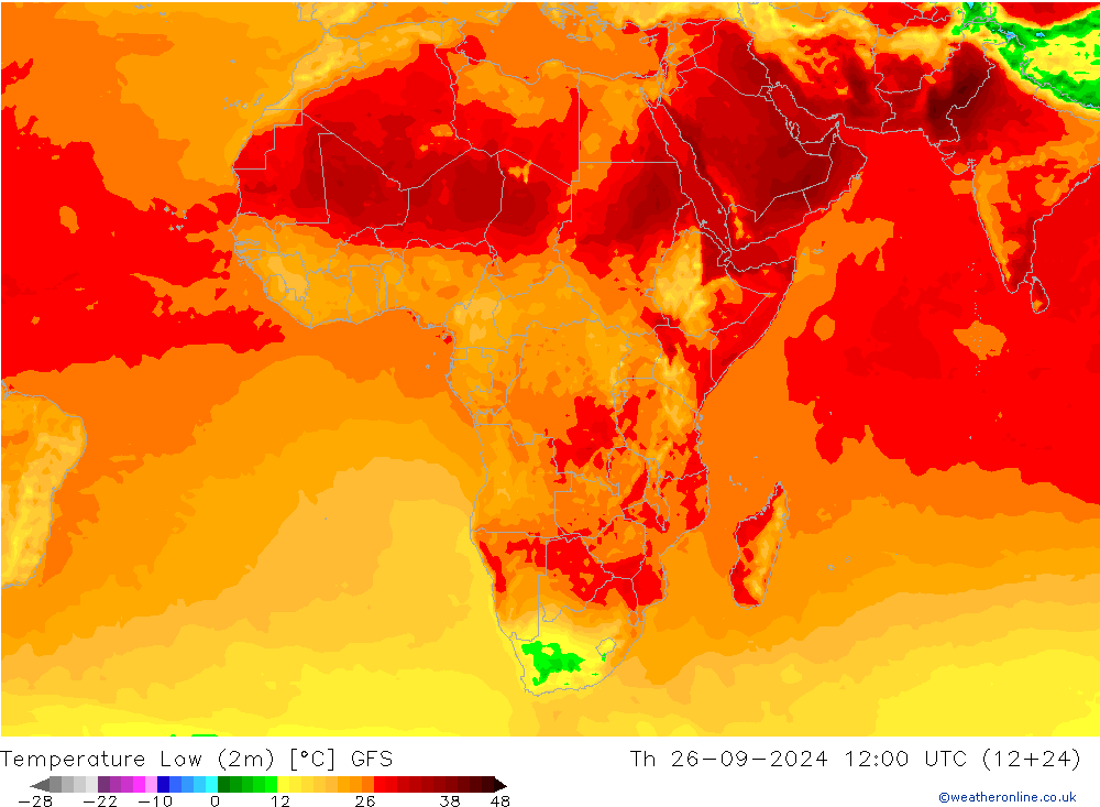 Темпер. мин. (2т) GFS Сентябрь 2024