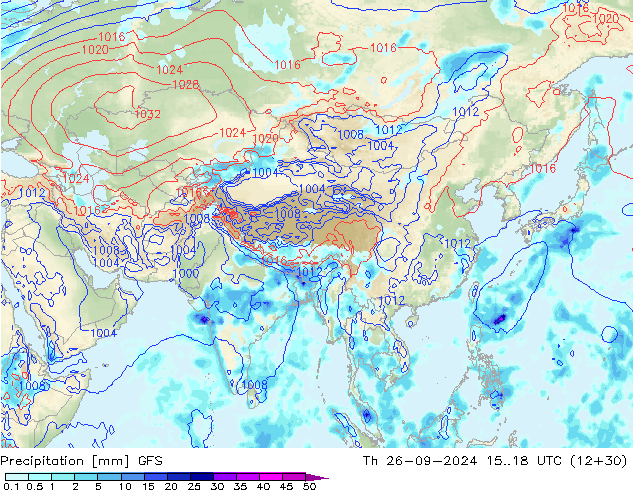 Precipitation GFS Th 26.09.2024 18 UTC