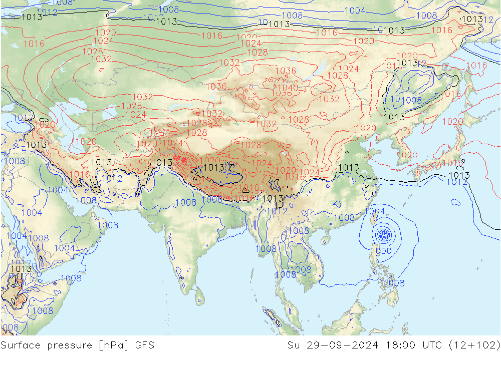 GFS: Ne 29.09.2024 18 UTC