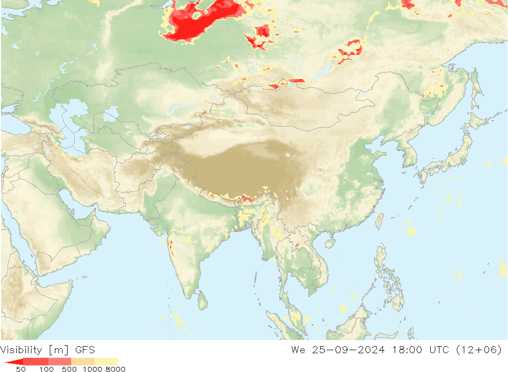 Visibility GFS We 25.09.2024 18 UTC