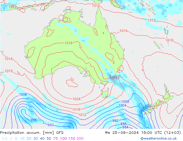 Precipitation accum. GFS Qua 25.09.2024 15 UTC