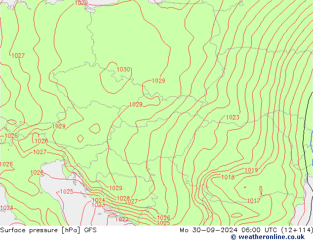 GFS: Po 30.09.2024 06 UTC