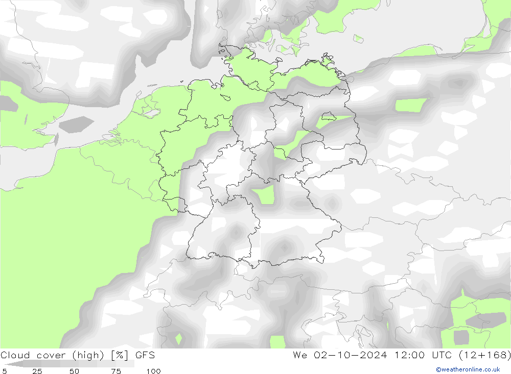 vysoký oblak GFS St 02.10.2024 12 UTC