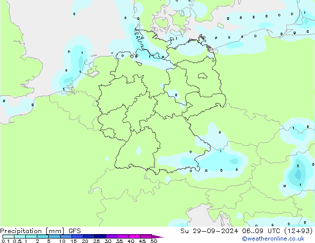 precipitação GFS Dom 29.09.2024 09 UTC