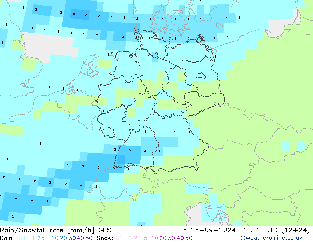 Regen/Sneeuwval GFS do 26.09.2024 12 UTC