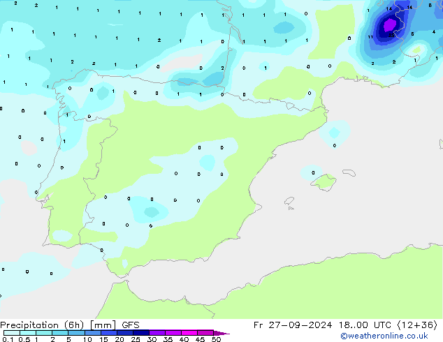 Z500/Yağmur (+YB)/Z850 GFS Cu 27.09.2024 00 UTC