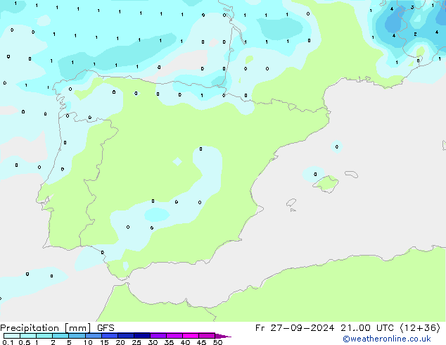 Yağış GFS Cu 27.09.2024 00 UTC