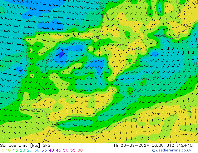 Yağış 6sa/Rüz. 10m/950 GFS Per 26.09.2024 06 UTC